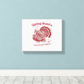 Textured Turkije Tekening in rijke rode sepia op B Canvas Afdruk (Insitu (Houten vloer))