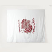 Textured Turkije Tekening in rijke rode sepia op B Wandkleed (Voorkant (horizontaal))