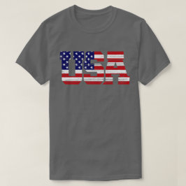 Textured USA vlag typografie T-shirt