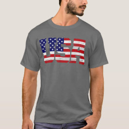 Textured USA vlag typografie T-shirt
