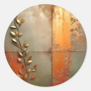 Textured Versleten Metaal in Koper Ronde Sticker