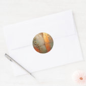 Textured Versleten Metaal in Koper Ronde Sticker (Envelop)