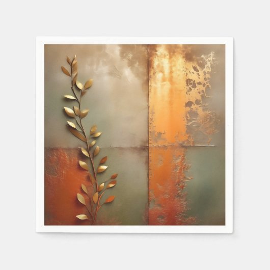 Textured Versleten Metaal in Koper Servet (Voorkant)