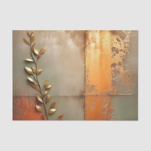 Textured Versleten Metaal in Koper Tissuepapier (Voorkant)