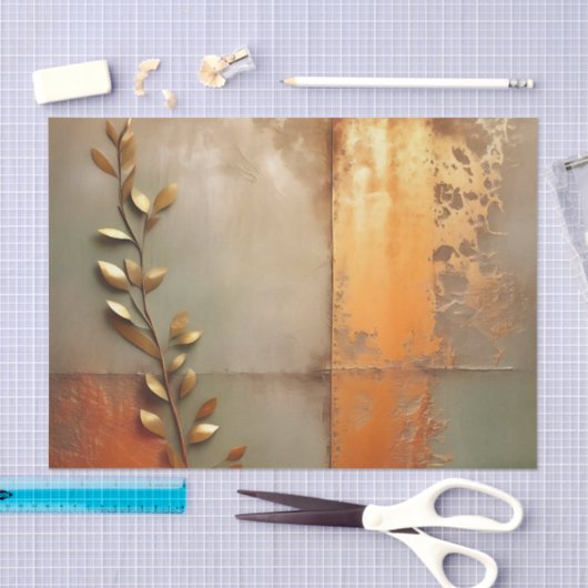 Textured Versleten Metaal in Koper Tissuepapier (Craft)