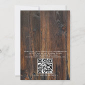 Textured Wood Rustic Country QR Code Wedding Kaart (Achterkant)