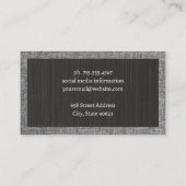 Textured Zwart | Stof Grijs Patroon Visitekaartje (Achterkant)