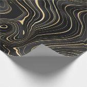 Texturen van zwarte en gouden geode cadeaupapier (Hoek)