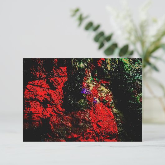 Textuur abstracte Uitnodiging, Recyclen plastic fo Kaart (Staand voorkant)