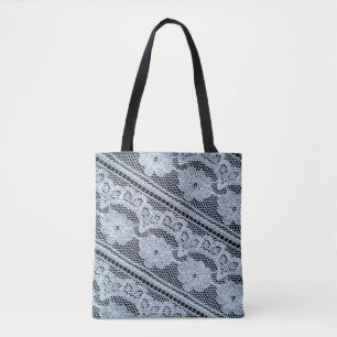 Textuur, achtergrond, patroon, witte kant stof. T Tote Bag