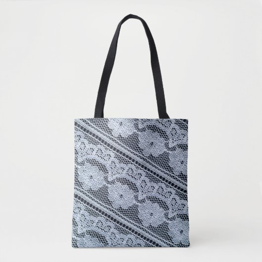 Textuur, achtergrond, patroon, witte kant stof. T Tote Bag (Voorkant)