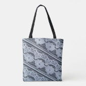Textuur, achtergrond, patroon, witte kant stof. T Tote Bag (Achterkant)