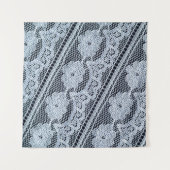 Textuur, achtergrond, patroon. witte kant stof. T Wandkleed (Voorkant (horizontaal))