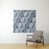 Textuur, achtergrond, patroon. witte kant stof. T Wandkleed (In Situ (horizontaal))