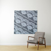 Textuur, achtergrond, patroon. witte kant stof. T Wandkleed (In situ)