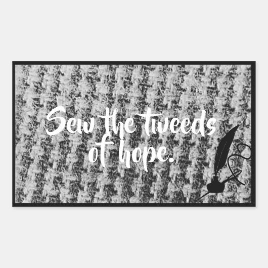 textuur beweging afbeelding tweed achtergrond rechthoekige sticker (Voorkant)