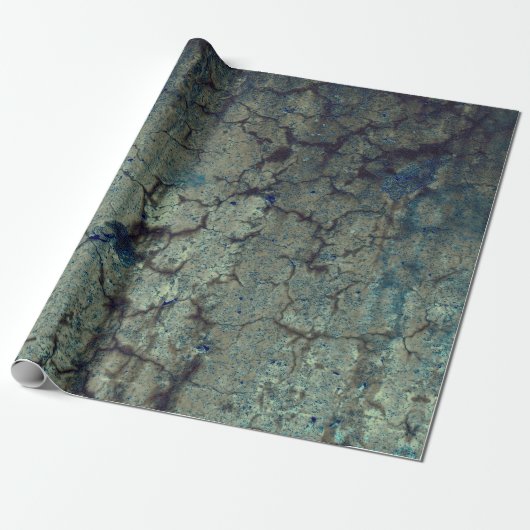 Textuur Blauw bruin  grunge-ontkoppeling Cadeaupapier (Uitgerold)