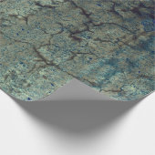 Textuur Blauw bruin  grunge-ontkoppeling Cadeaupapier (Hoek)
