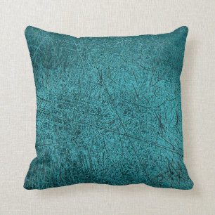 textuur Blauwgroen Turquoise Scratches Land Kussen