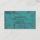 Textuur Blauwgroen Zwart Chic Designer Visitekaartje (Achterkant)