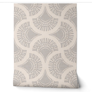 Textuur Boho Geometrische Zonnewaaiers - Leisteen Behang