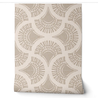 Textuur Boho Geometrische Zonnewaaiers - Steen en Behang