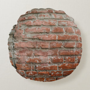 Textuur. Brick. Wall. A background with attritions Rond Kussen