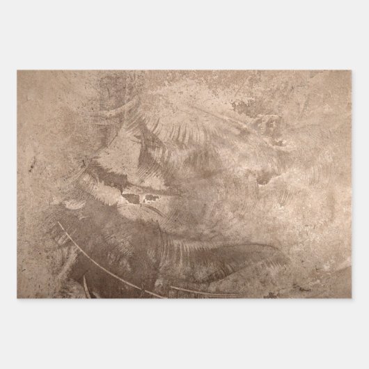 Textuur  bruin beige Tan Grunge Rustic Inpakpapier Vel (Voorkant 3)