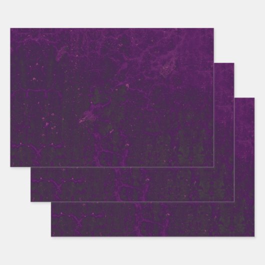 Textuur Deep Paars Groene Rustic  Grunge Inpakpapier Vel (Set)