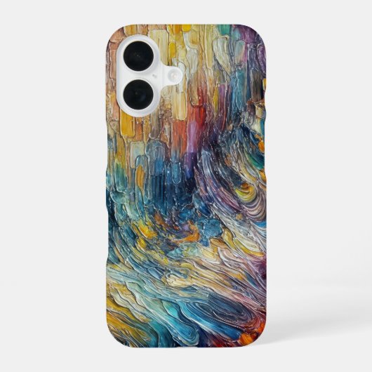Textuur Dikke Verf Abstract iPhone 16 Hoesje (Achterkant)