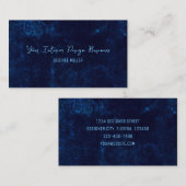 Textuur  donker marineblauw interieur designer visitekaartje (Voorkant / Achterkant)