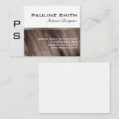 Textuur en hout met monogram visitekaartje (Voorkant / Achterkant)