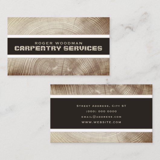 textuur en streep van kunsthout visitekaartje (Voorkant / Achterkant)