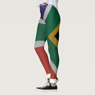 Textuur : Engrafie van de Zuid-Afrikaanse vlaggenL Leggings