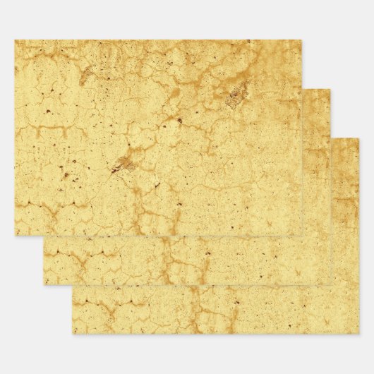 Textuur Geel  Antiek Rustic Decoupage Inpakpapier Vel (Set)