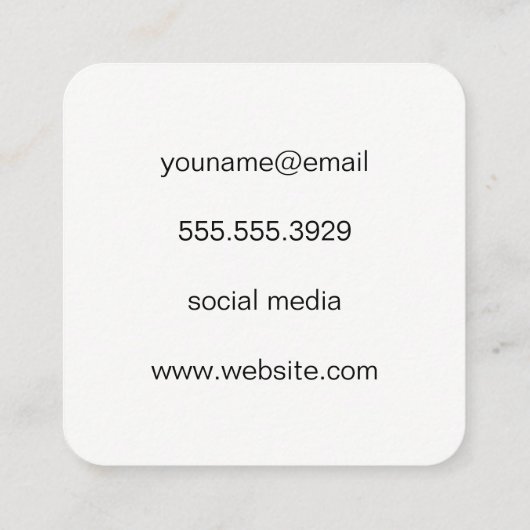 Textuur / gouden adem / waterverf vierkante visitekaartje (Achterkant)