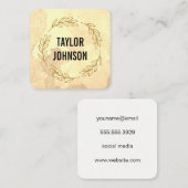 Textuur / gouden adem / waterverf vierkante visitekaartje (Voorkant / Achterkant)