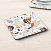 Textuur grappige uil bier onderzetter (Linkerzijde)