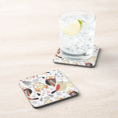 Textuur grappige uil bier onderzetter (Rechterzijde)