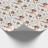 Textuur grappige uil cadeaupapier (Hoek)