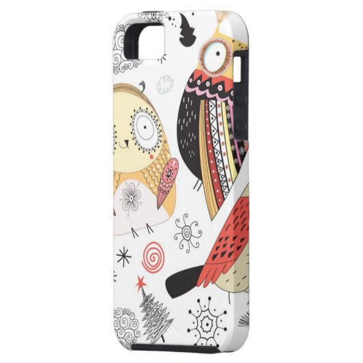 Textuur grappige uil Case-Mate iPhone case (Achterkant Links)