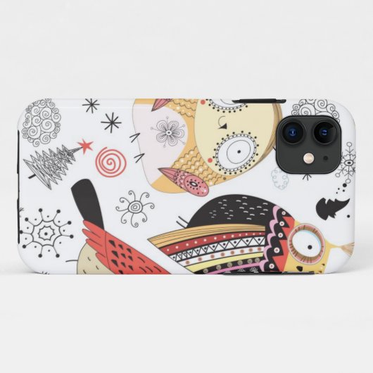 Textuur grappige uil Case-Mate iPhone case (Achterkant (horizontaal))