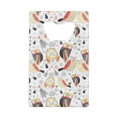 Textuur grappige uil creditkaart flessenopener (Achterkant)