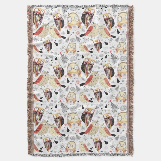 Textuur grappige uil deken (Voorkant Verticaal)