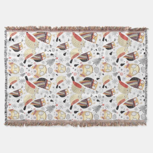 Textuur grappige uil deken (Voorkant)