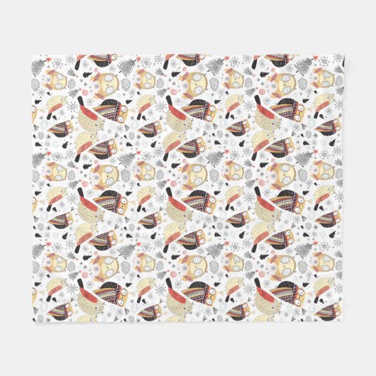 Textuur grappige uil fleece deken (Voorkant (Horizontaal))