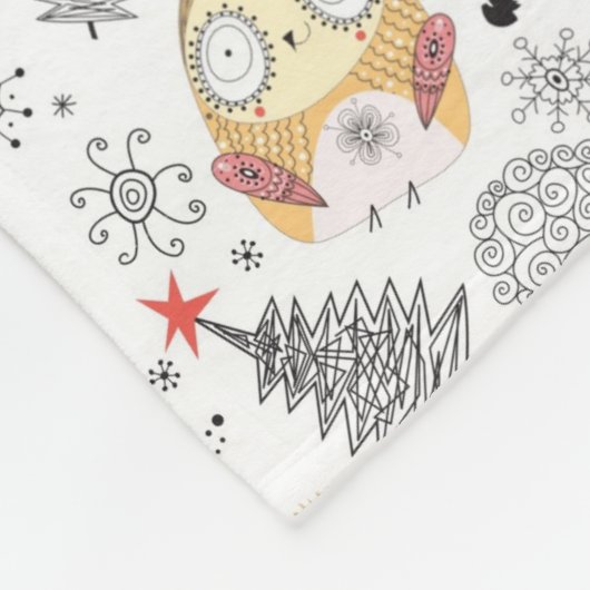 Textuur grappige uil fleece deken (Hoek)