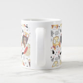 Textuur grappige uil grote koffiekop (Achterkant)