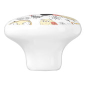 Textuur grappige uil keramische knop (Zijkant)