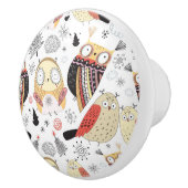 Textuur grappige uil keramische knop (Rechts)